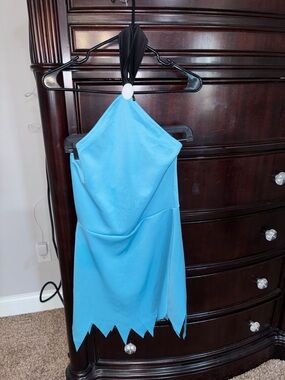 Blue Halter Dress with Scalloped Hem - The Flintstones Betty Rubble costume